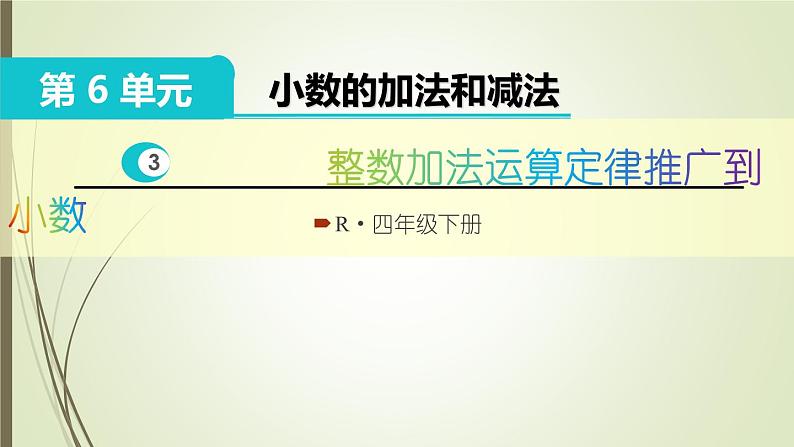 人教版四年级数学下册6.3整数加法运算定律推广到小数（课件+教案+习题+说课稿）01