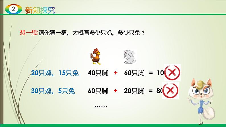 人教版四年级数学下册9.1数学广角-鸡兔同笼（课件+教案+习题+说课稿）05