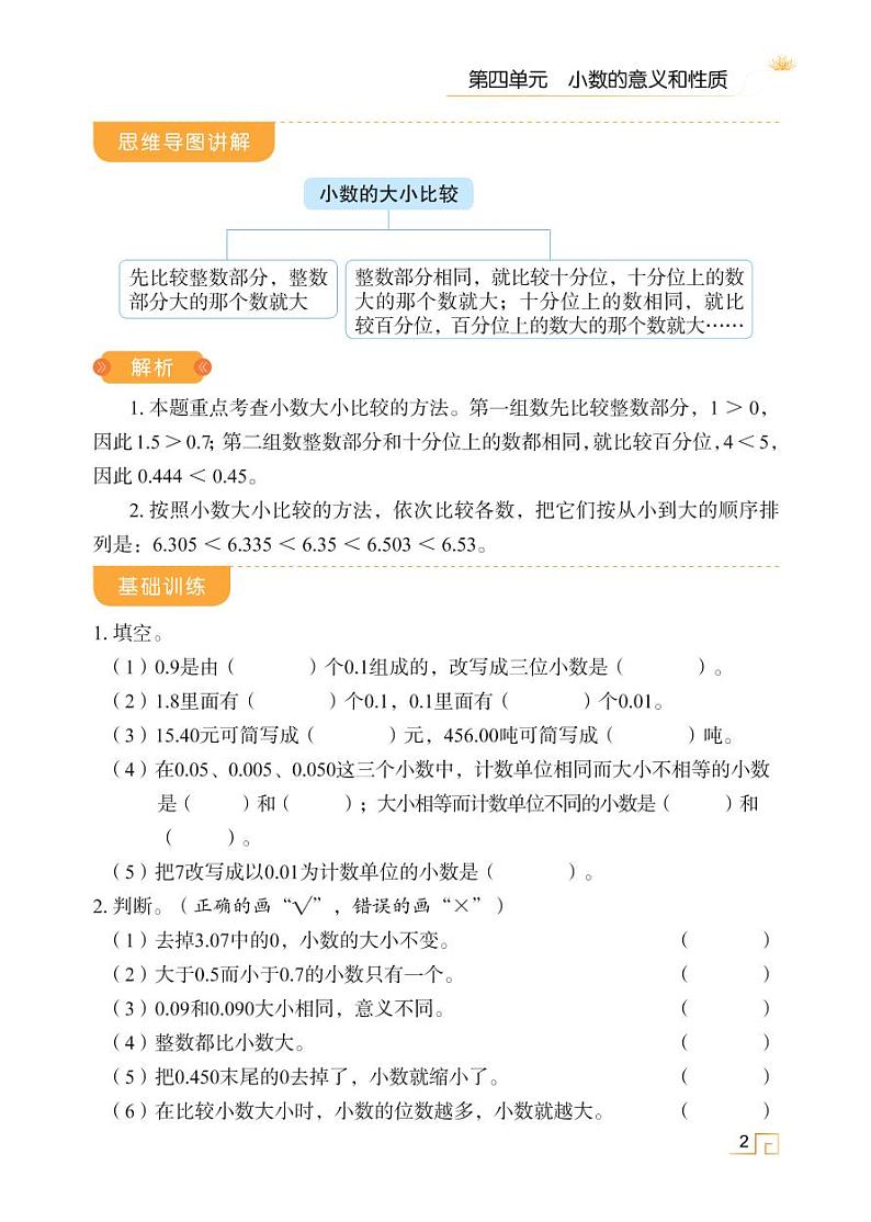 人教版四年级数学下册4.2小数的性质和大小比较（课件+教案+习题+说课稿）02