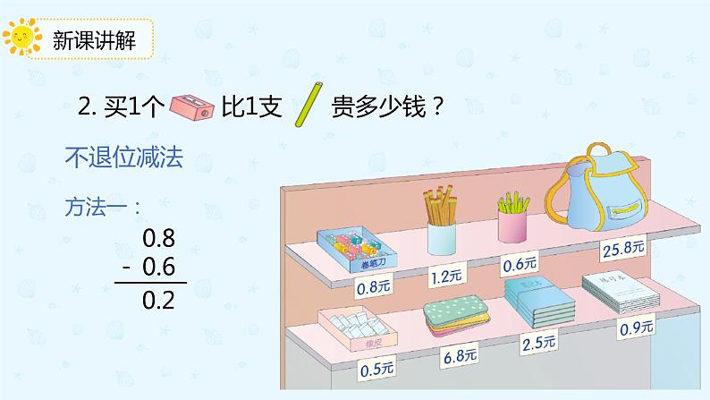 人教版三年级数学下册第七单元第3课时简单的小数加减法课件PPT第7页