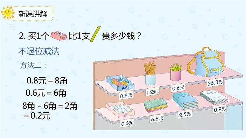 人教版三年级数学下册第七单元第3课时简单的小数加减法课件PPT第8页