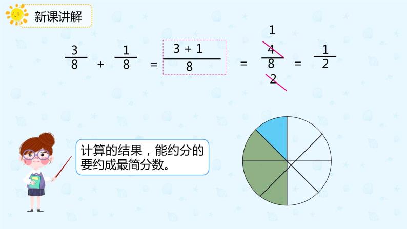 人教版小学五年级下册第6单元同分母分数加减法第1课时同分母分数加减法课件PPT05