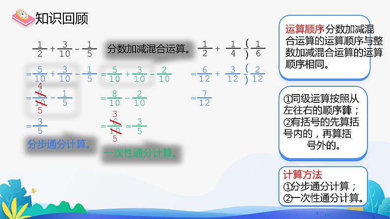 人教版数学五年级下册课件 6.3 分数加减混合运算 第2课时第2页