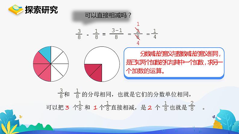 人教版数学五年级下册课件 6.1 同分母分数加、减法 第1课时07