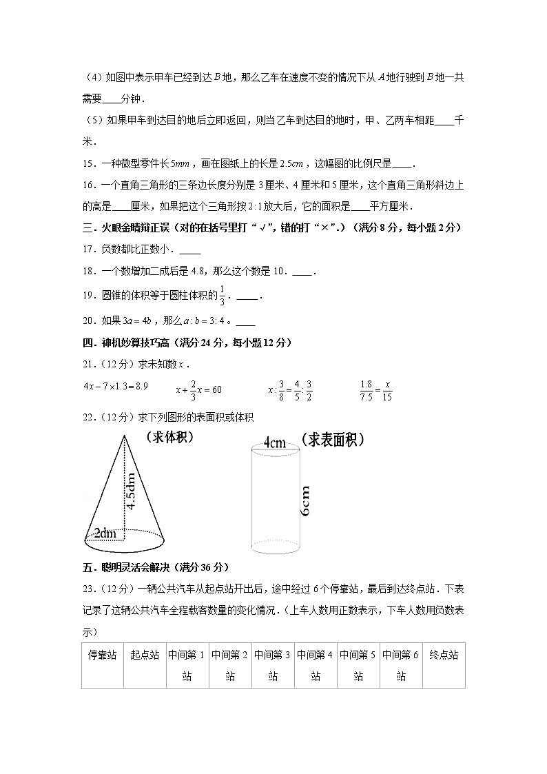 人教版小学数学六年级下册期中满分必刷特训卷（四）（word版，含答案）第3页