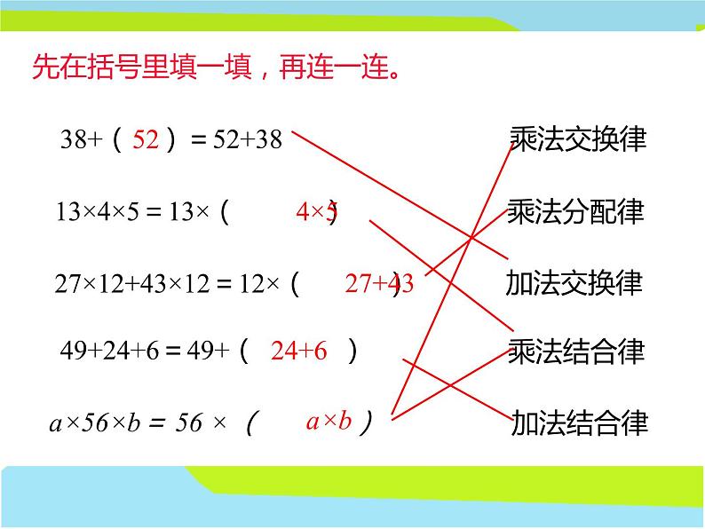 四年级数学下册课件-6运算律整理与练习15-苏教版（共17张PPT）第6页