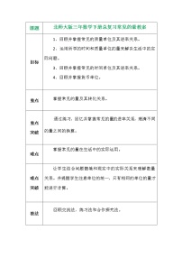 北师大版三年数学下册总复习常见的量教案