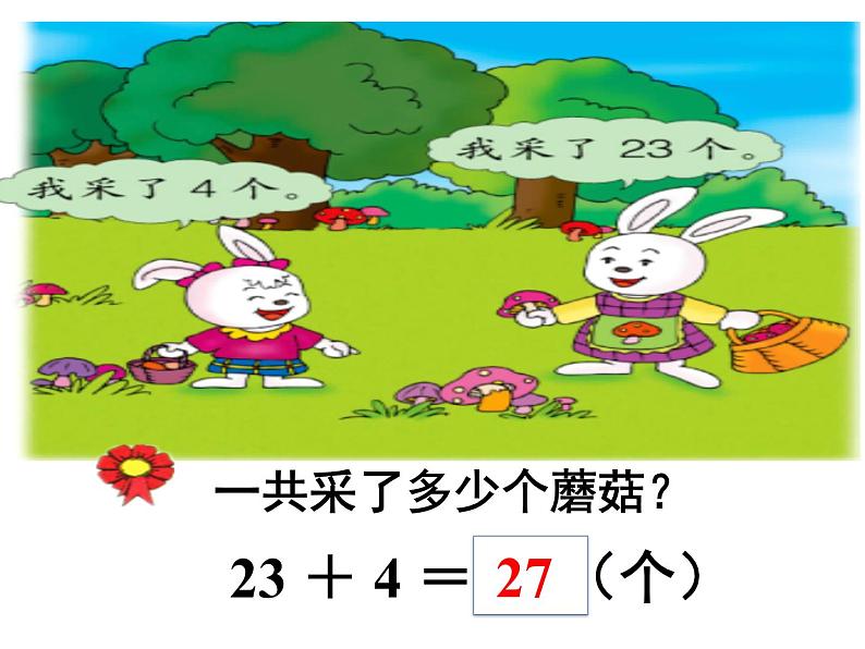 冀教版数学一年级下册 五 100以内的加法和减法（一）_两位数加一位数（不进位） 课件第3页