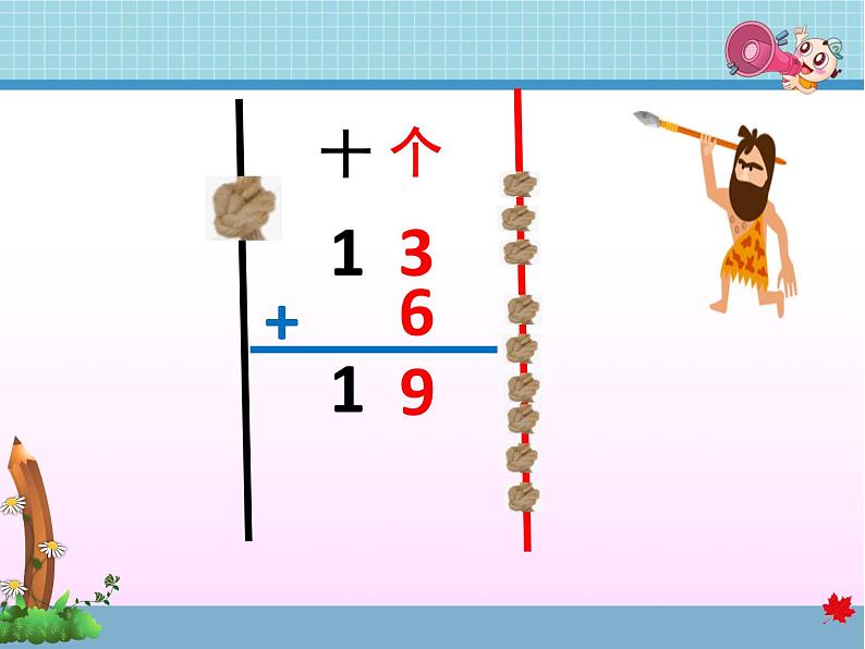 冀教版数学一年级下册 五 100以内的加法和减法（一）_两位数加一位数（不进位） 课件第7页