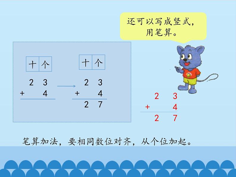 冀教版数学一年级下册 五 100以内的加法和减法（一）-两位数加一位数_ 课件第6页