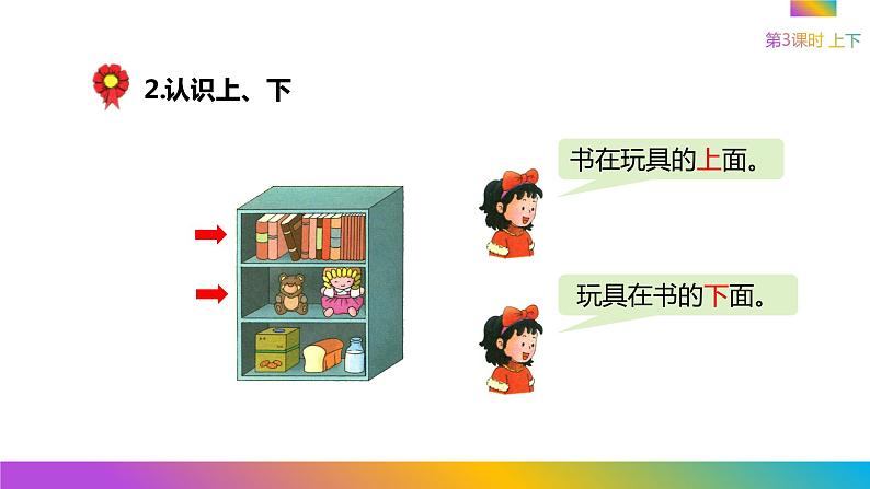 冀教版数学一年级下册 一 位置-上下 课件05