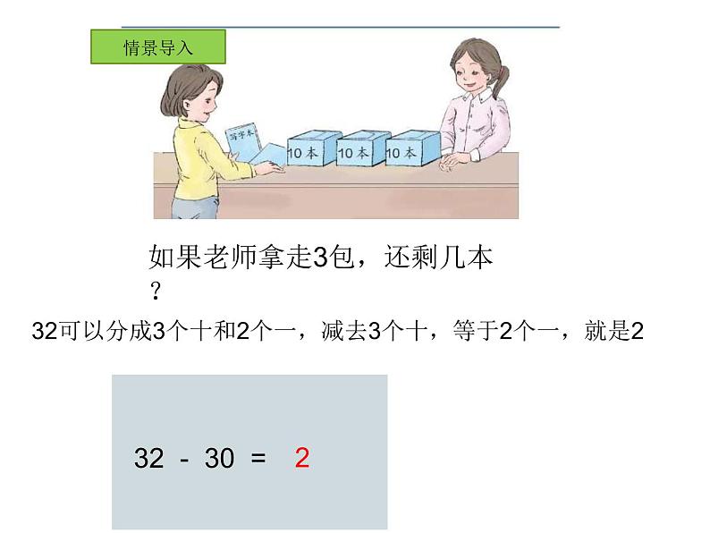 冀教版数学一年级下册 五 100以内的加法和减法（一）_整十数加一位数和相应的减法(2) 课件07