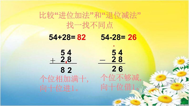 冀教版数学一年级下册 整理与复习-两位数加减两位数-列竖式 课件05