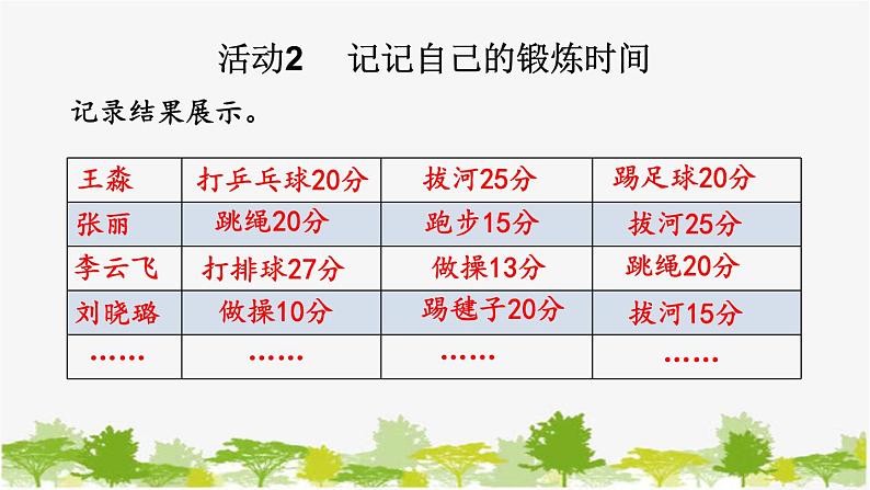 西师大版数学二年级下册 7.5 每天锻炼1小时（课件）第6页