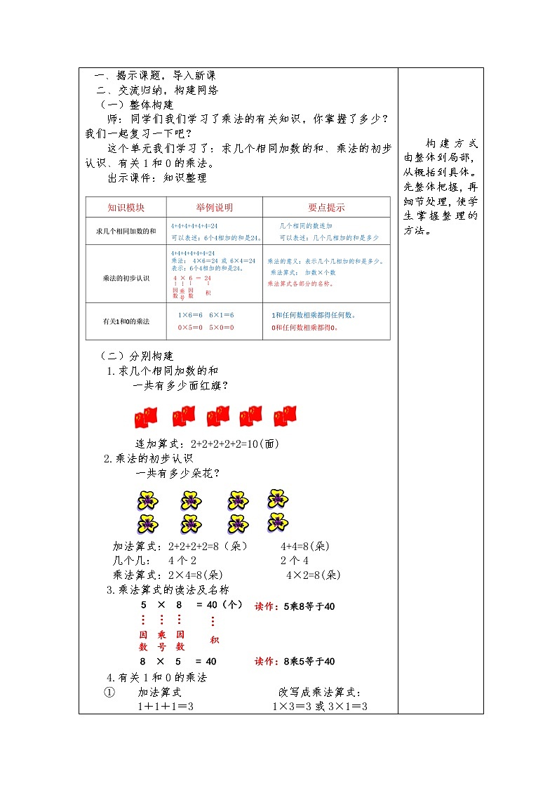 青岛版 (五四制) 一下+第七单元+第4课时+单元整理与复习教案02