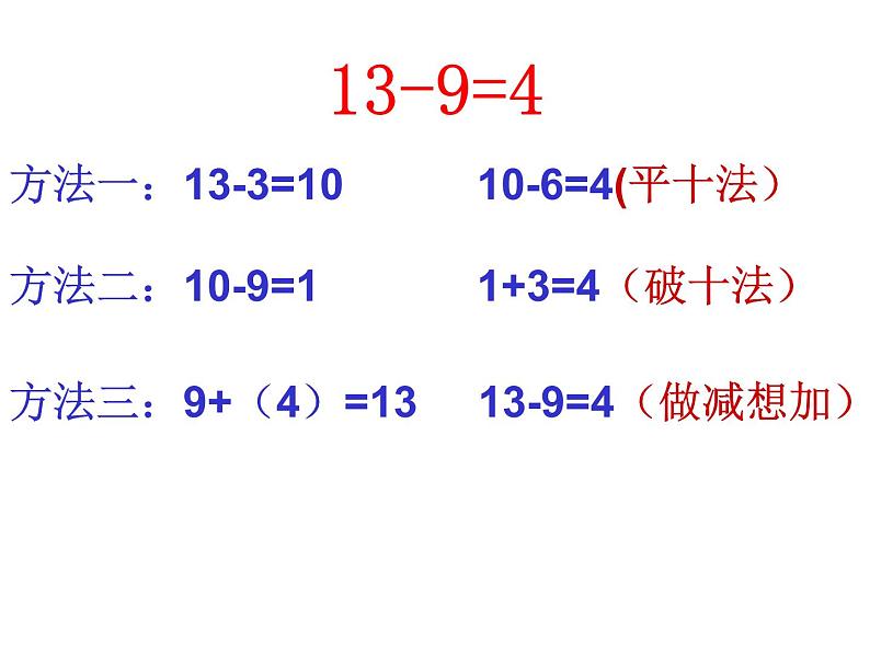 一年级数学下册课件-1 十几减8、7-苏教版第2页