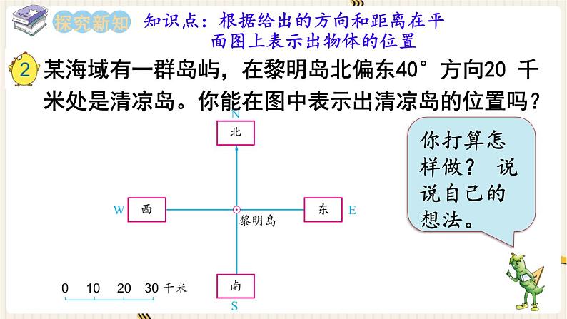 第5单元 确定位置 第2课时 根据方向和距离在平面图上表示物体的位置课件PPT第3页