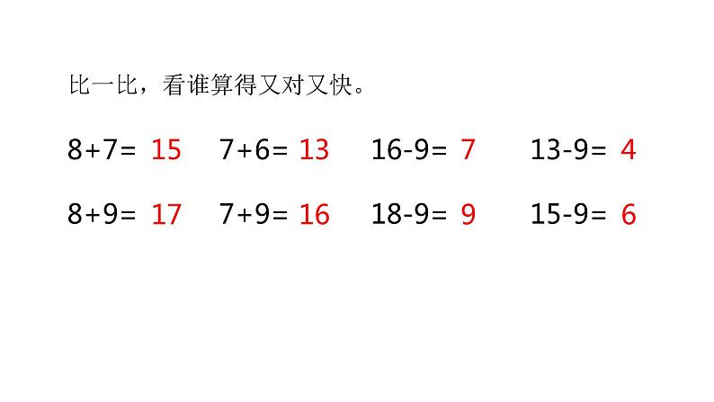 一年级数学下册课件-1 十几减8、7（88）-苏教版第2页