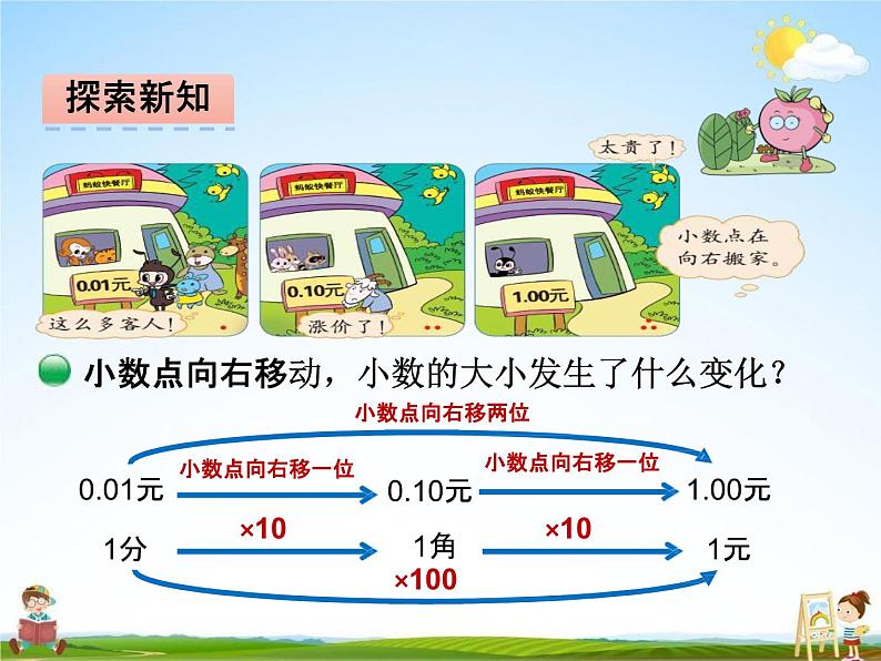 北师大版四年级数学下册《3-2 小数点搬家》课堂教学课件PPT小学优秀课件第7页