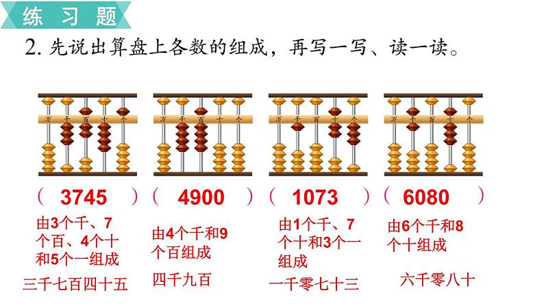 苏教版二年级数学下册 第4单元  认识万以内的数 第9课时  练习四课件PPT第3页