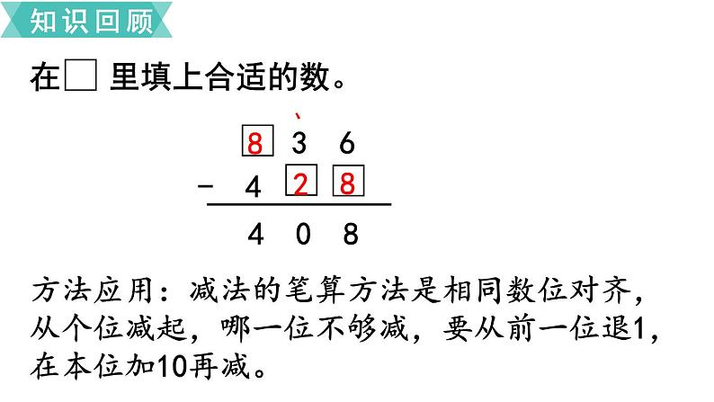 苏教版二年级数学下册 第9单元   期末复习 第3课时 两、三位数的加法和减法课件PPT04