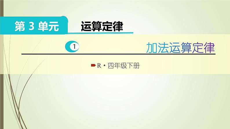 人教版四年级数学下册课件3-1加法运算定律01