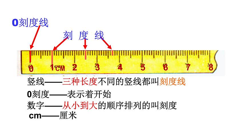 人教版二年级数学上册 1 长度单位--认识厘米 课件第5页