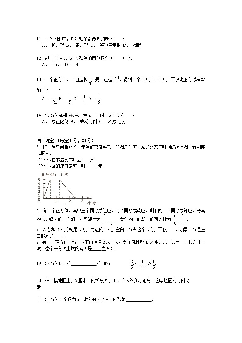 【精品】小升初数学模拟试卷及解析（11）人教新课标（2014秋）02