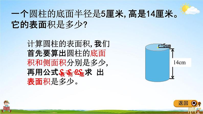 冀教版六年级数学下册《4-2 圆柱的表面积》教学课件PPT第5页