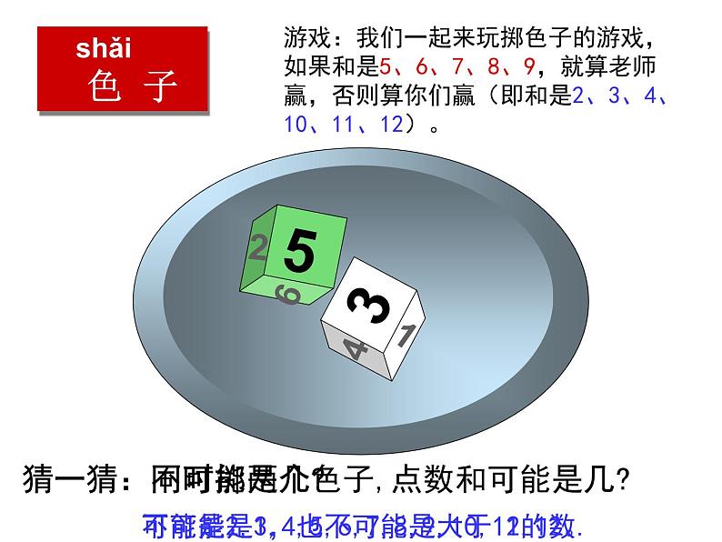 小学数学 冀教课标版 五年级上册 体验随机现象发生的可能性的大小 掷一掷 课件第3页