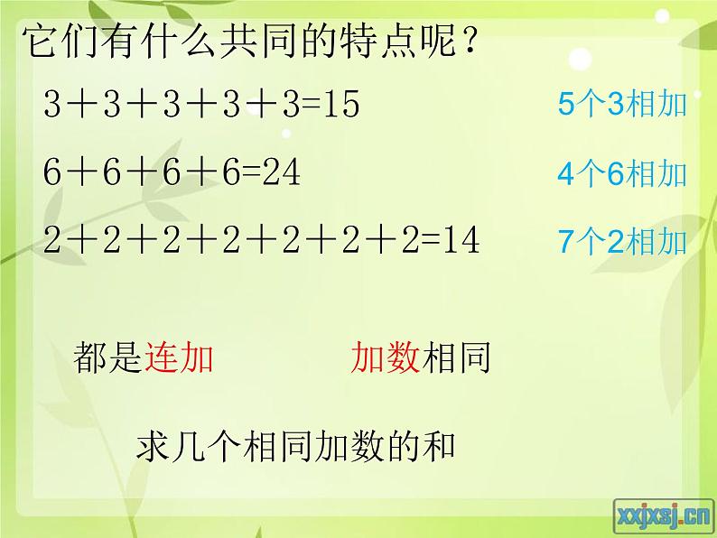 小学数学 北京课标版 二年级上册 乘法的初步认识 课件06