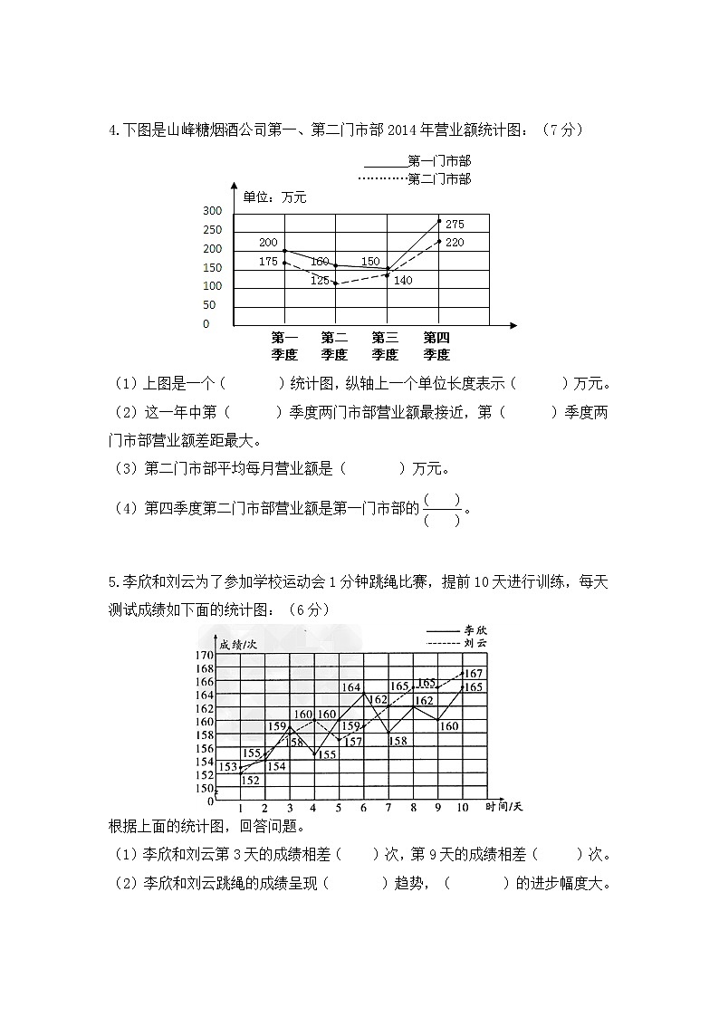 青岛版 (六三制）五年级下册数学——第6单元测试卷【含答案】02