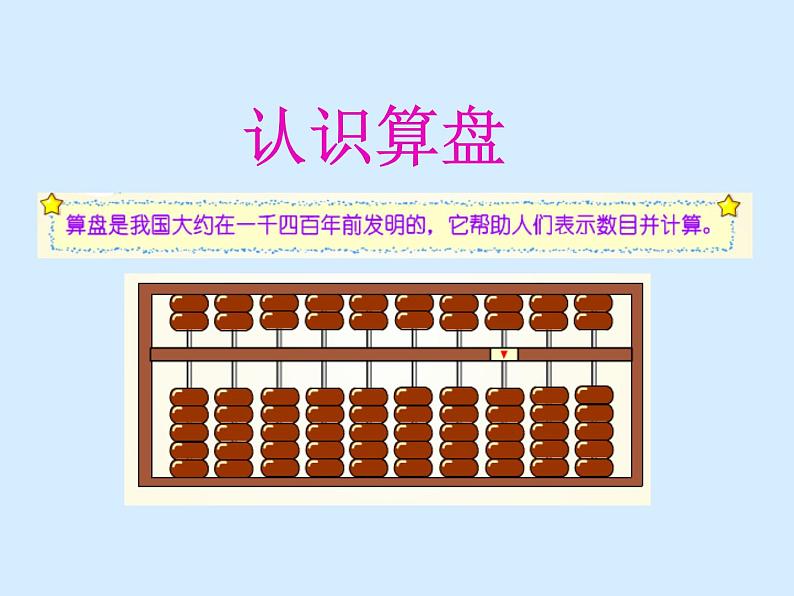 西师大版小学数学二下 1.5你知道吗 算盘 课件01