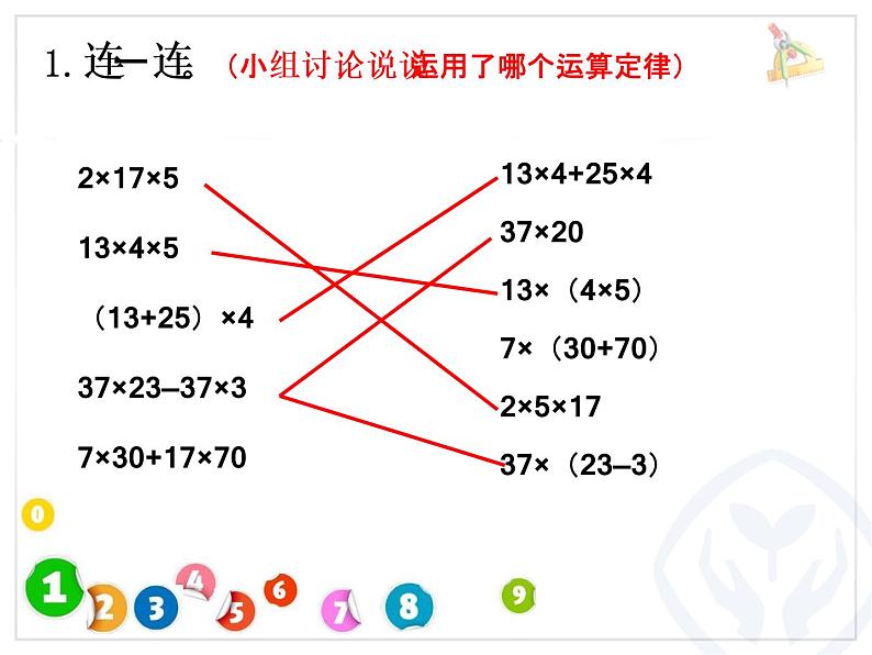 苏教版小学数学四下 6.7乘法运算律练习 课件第2页