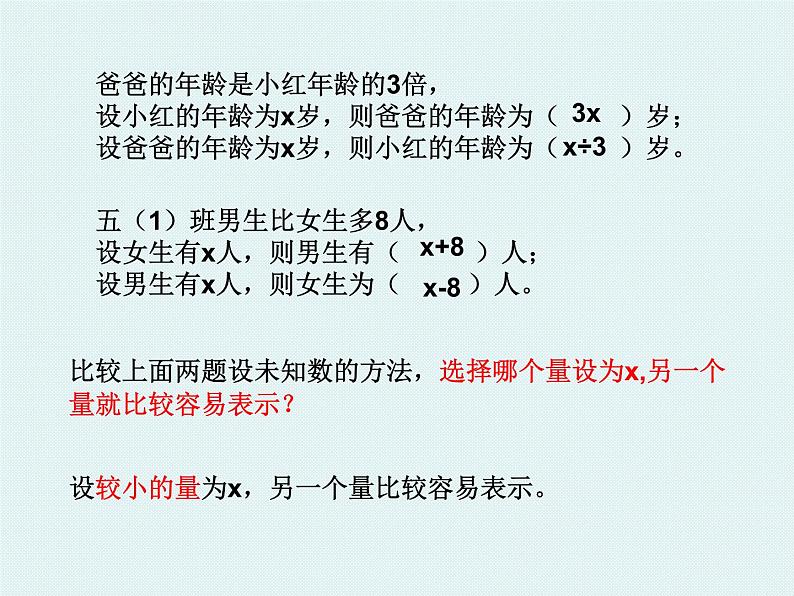 苏教版五下数学 1.8列形如ax±bx=c的方程解决实际问题 课件第2页