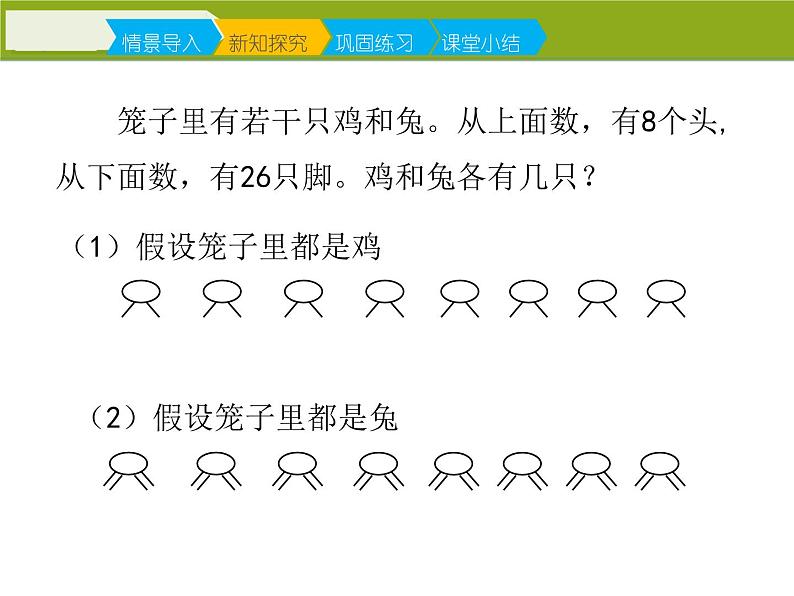 小学数学 北京课标版 五年级上册 鸡兔同笼问题   课件第6页