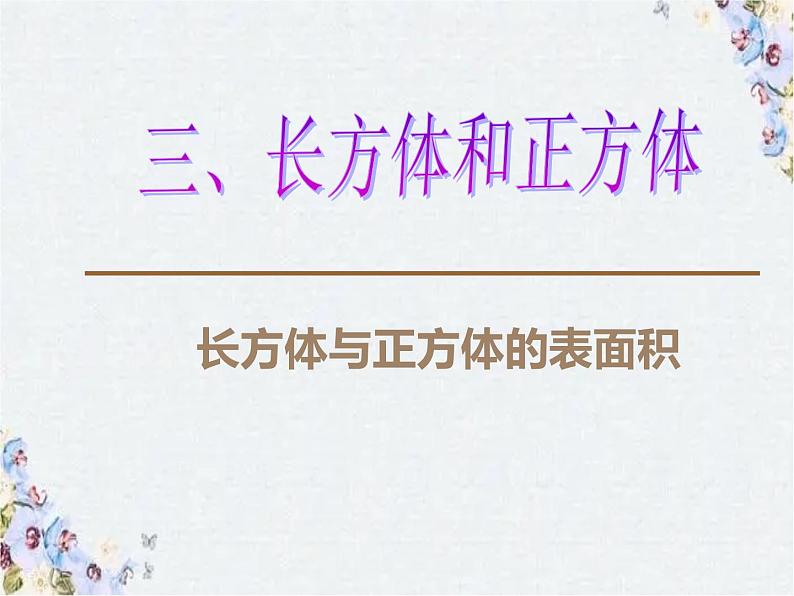 长方体和正方体的表面积 示范课课件01