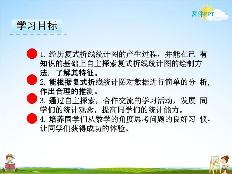 冀教版五年级数学下册《7-2 复式折线统计图》课堂教学课件PPT第2页