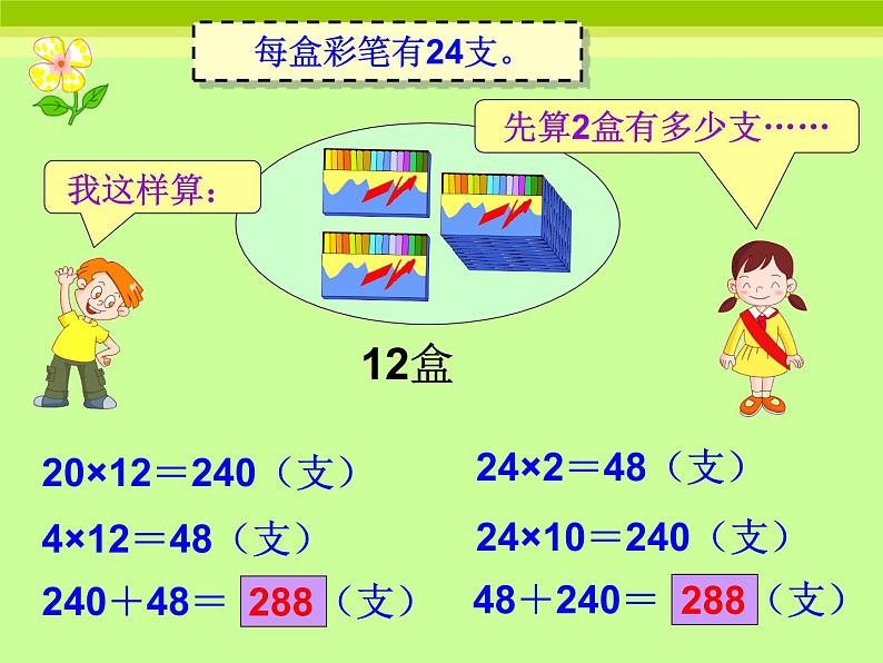 冀教版小学数学三下 2.1.1两位数乘两位数（不进位） 课件第7页