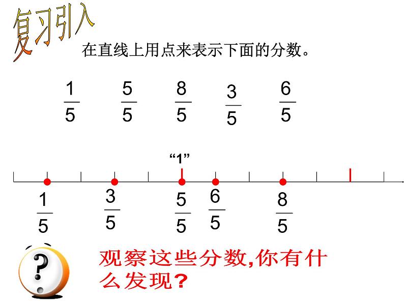 西师大版小学数学五下 2.2真分数、假分数 课件第3页