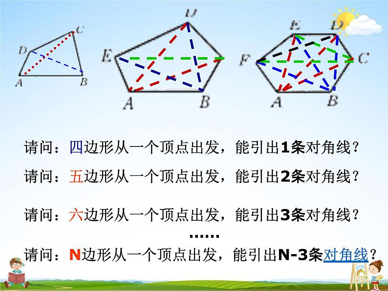 冀教版四年级数学下册《9-1 多边形的内角和》课堂教学课件PPT第7页