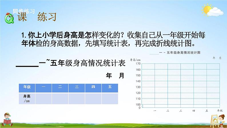 苏教版五年级数学下册《2-1 单式折线统计图》课堂教学课件第8页