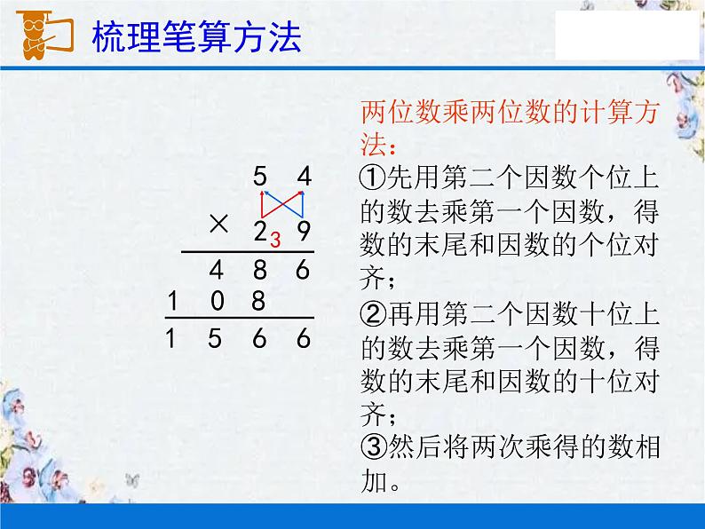 人教版 三年级下册 两位数乘两位数 整理与复习课件PPT07