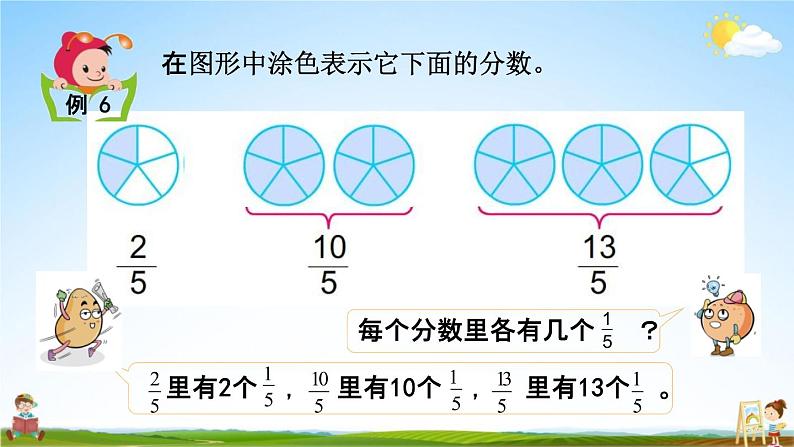 苏教版五年级数学下册《4-5 真分数和假分数》课堂教学课件第5页