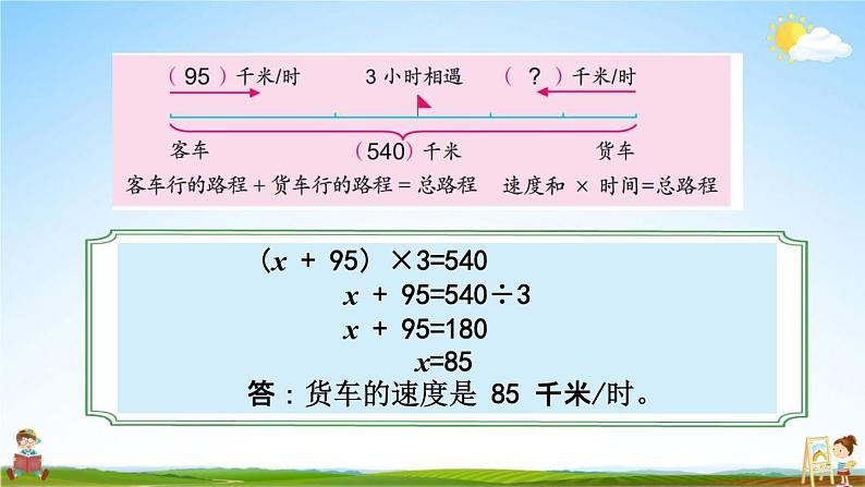 苏教版五年级数学下册《1-9 列形如ax±b×c=d的方程解决实际问题》课堂教学课件第7页