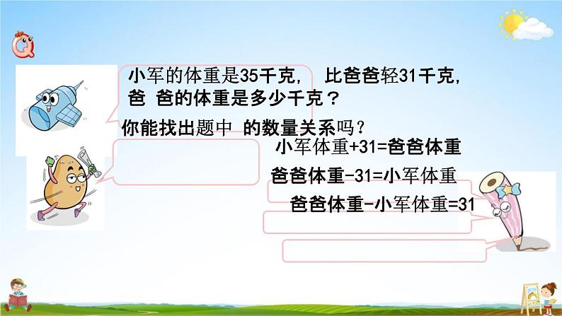 苏教版五年级数学下册《1-5 列一步计算方程解决实际问题》课堂教学课件第2页