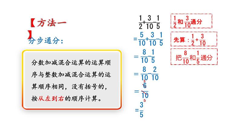 苏教版五下数学 5.2分数的连加、连减和加减混合 课件06