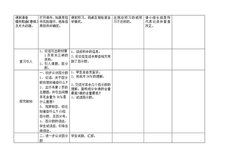 六年级下册数学教案-1.1  《百分数的意义》   ︳西师大版第2页