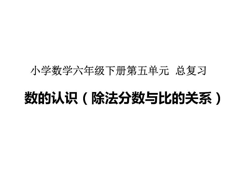 小学数学西师大版六年级下 总复习 数与代数 数的认识（2） 课件01