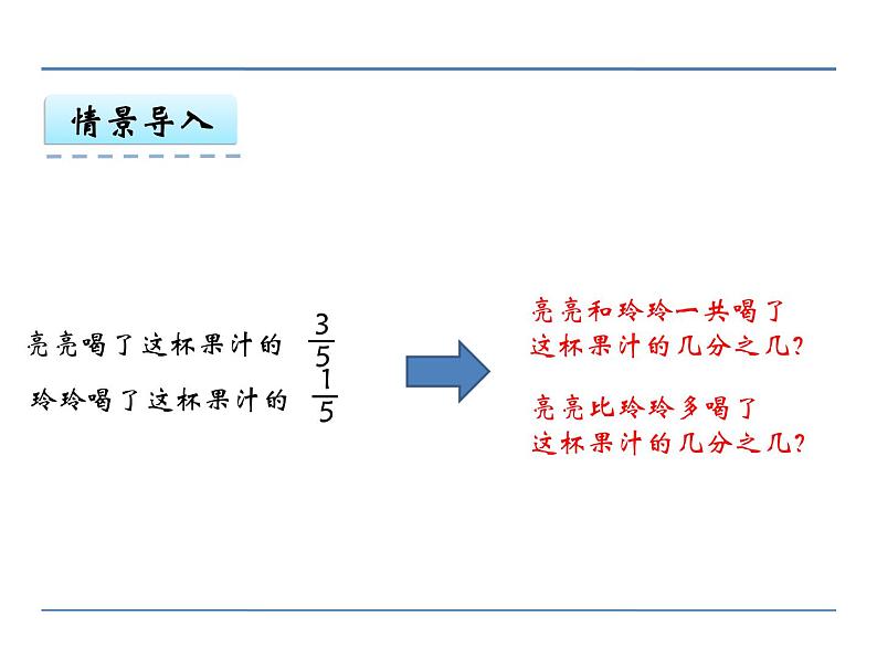 冀教版小学数学三下 8.2.2同分母分数加减法 课件04